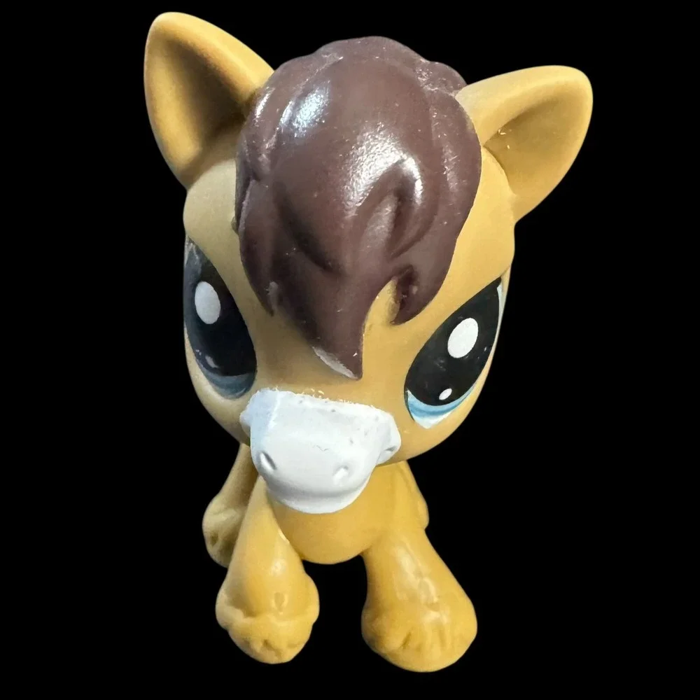 Authentic Littlest Pet Shop Brown HORSE Pink Hearts‎ G7 #3 Hasbro LPS